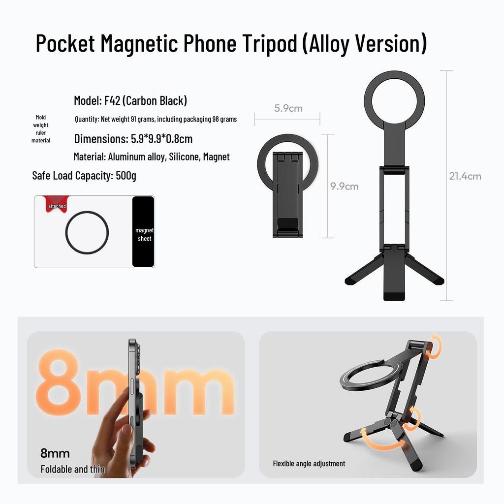 Aluminum Alloy Portable Rotatable Travel Stand for Airplane & Rail
