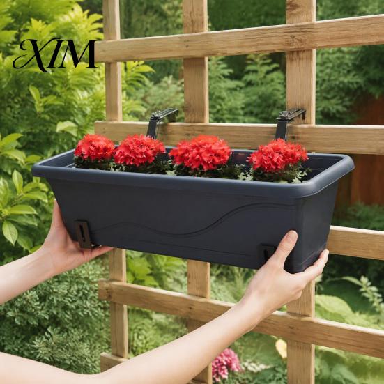 Stainless Steel Railing Hangers 4Pcs Adjustable Planter Box Brackets, Flower Hangers, Pot Holders No Drill Plant Supports for Fence Balcony