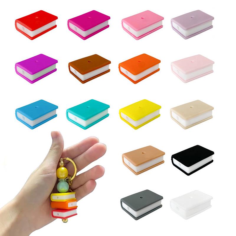 Stackable Rectangular Book-Shaped Silicone Beads – DIY Accessories with Double Holes