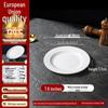White Melamine Imitation Porcelain Plates: Commercial Round Flat Resin Tableware for Restaurants, Shallow Cold Dish or Rice Bowl Plates.