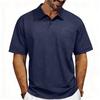 Men's Short Sleeve Polo Shirt with Pocket Classic Fit Soft Cotton Fabric Casual Collar Top