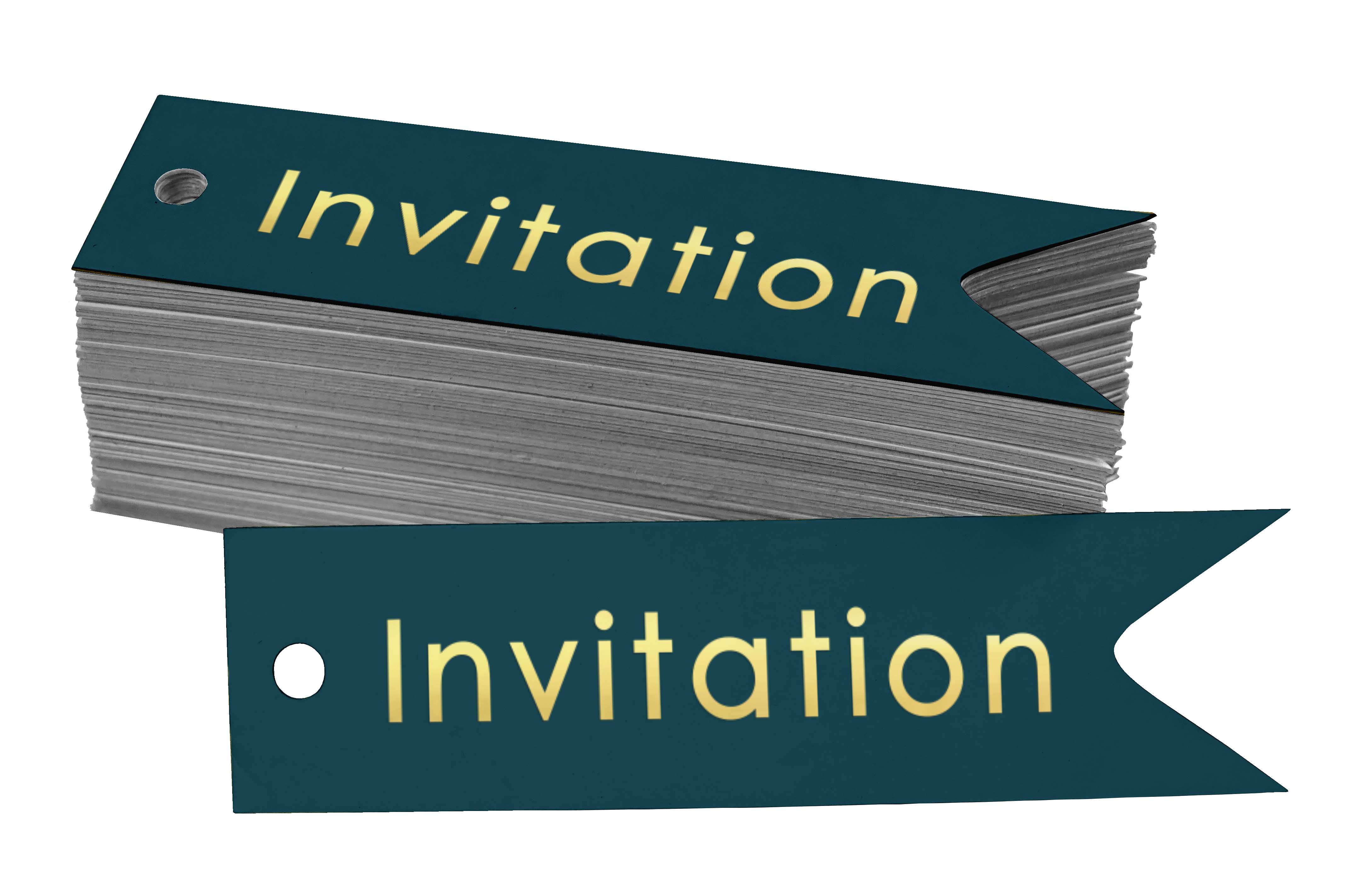 

Inkdotpot Упаковка зі 100 паперових ярликів для запрошення на вечірку, виготовлених зі справжнього золотого фольги 50 Gold Foil Tags синій