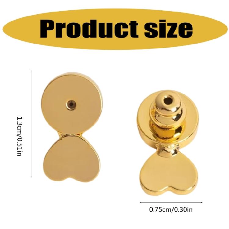 1 Pair Earring Backs for Heavy Earrings Gold Plated Lifters Elegant Earring Accessories Copper Texture for Droopy Ears
