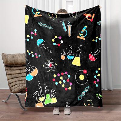 Elegante Kreative Wissenschaftsdecke Pädagogisches Labor-Design für Kinder Weiche Flanelldecke Gemütliche Geschenkidee Mehrere Größen
