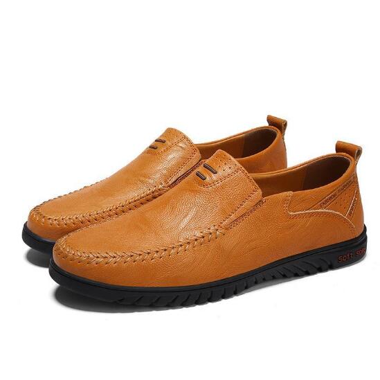 

Мужская обувь из натуральной кожи, большой размер, кожаная ручной работы, супермягкая, легкая, мужские лоферы M956 47 жёлтый