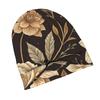 ZLIENSZUS & Men' Minimalist Botanical Knit Hat - Neutral Tones Dark Pattern Suitable for Casual, Office, Wedding, Casual Attire - Elegant Versatile Ha