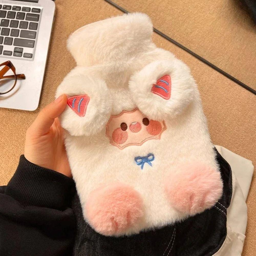 Lamb Pattern Hot Water Bottles Cartoon Hand Warmers Soft Warm Water Bag  Belly