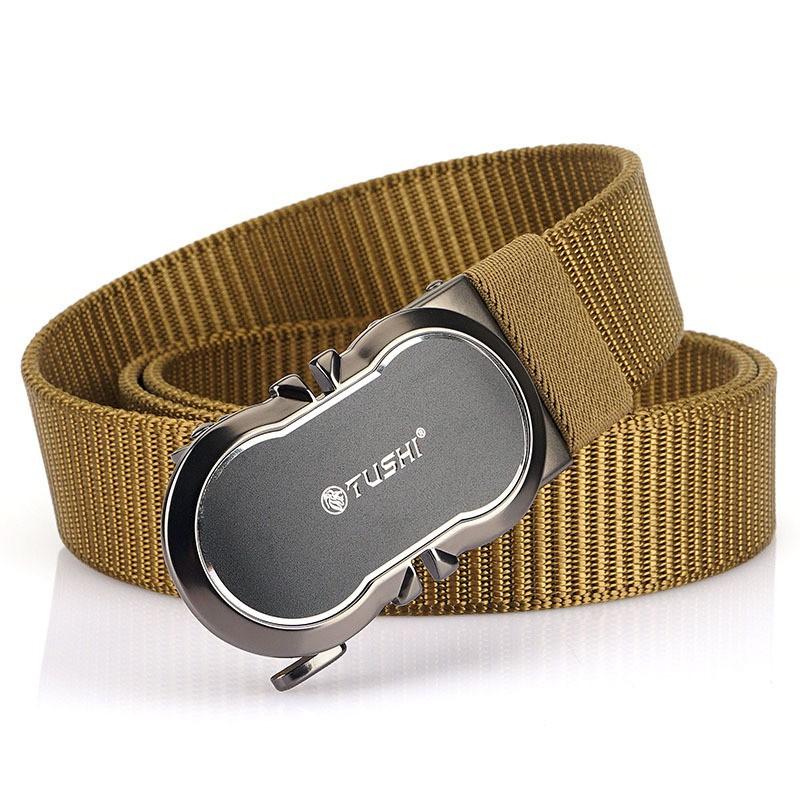 Belt Men s Automatic Buckle Toothless Business Casual Young People s Personality Fashionable Nylon Canvas All-match Pants 120cm