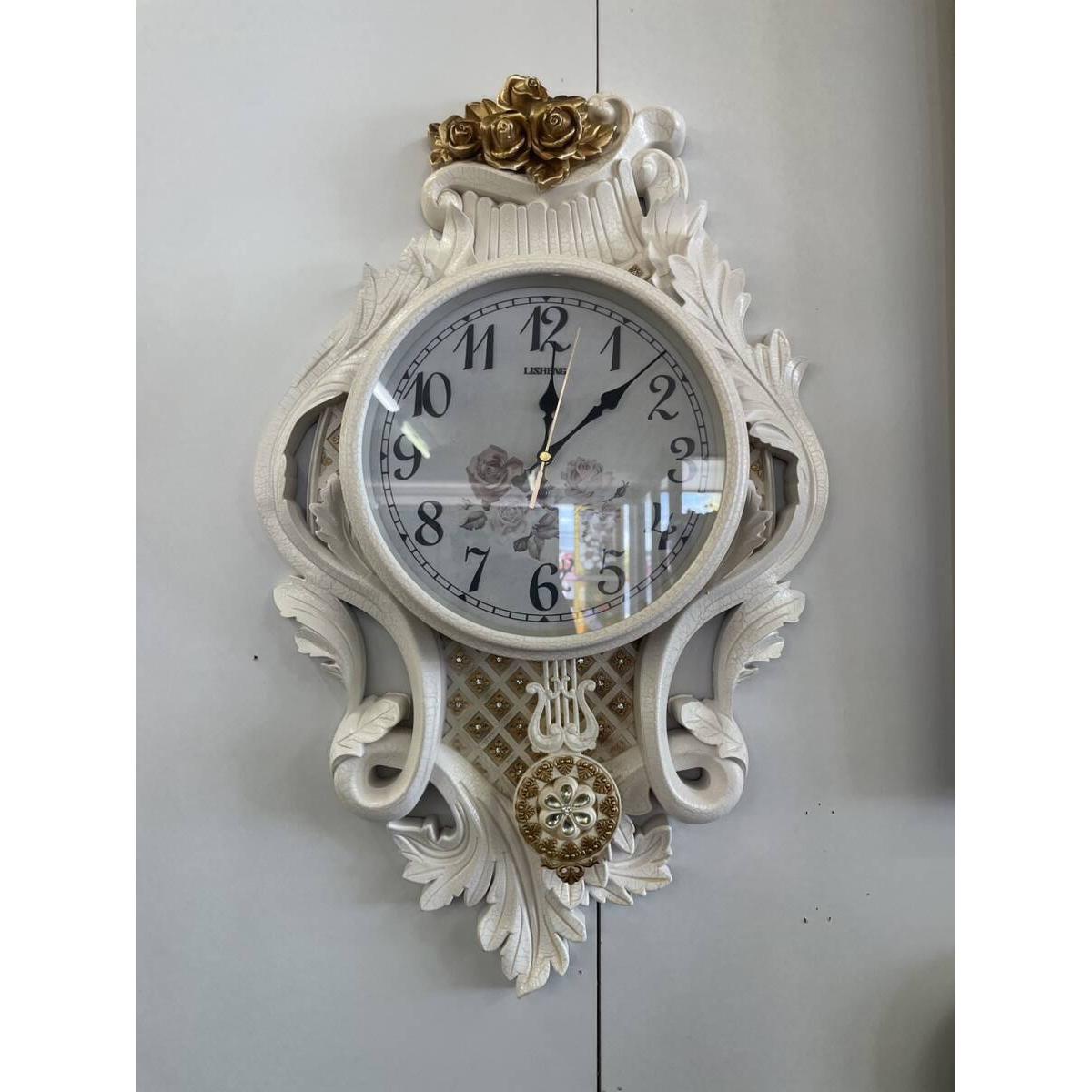 Used Rococo Wall Clock Clock Princess Clock Antique European Import Wall Hanging Wall Clock Pink Princess Princess Wall Clock Rose