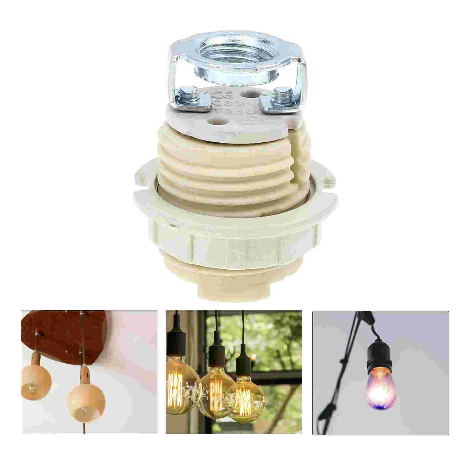 

4 Pcs Ceramic Lamp Holder Halogen Light Bulb Socket G9 Lamp Base Replacement Light Bases Lighting Accessories Lamps Parts Heat бежевий