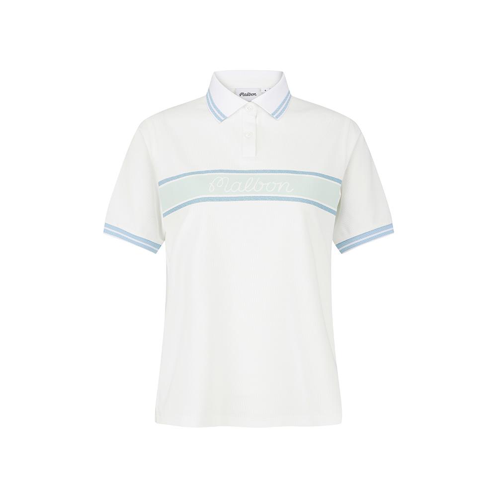 MALBON GOLF Women'S Color Block Waffle T-Shirt White (Woman)