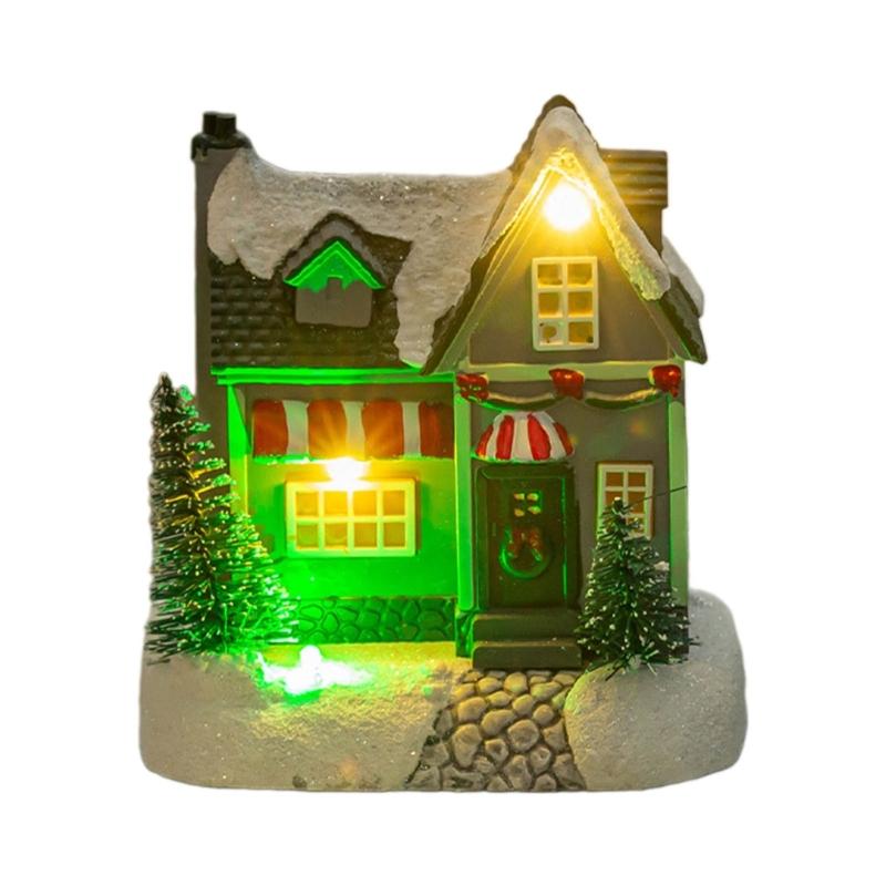 

Праздничное украшение из смолы, светящийся домик, рождественское украшение стола X3UC
