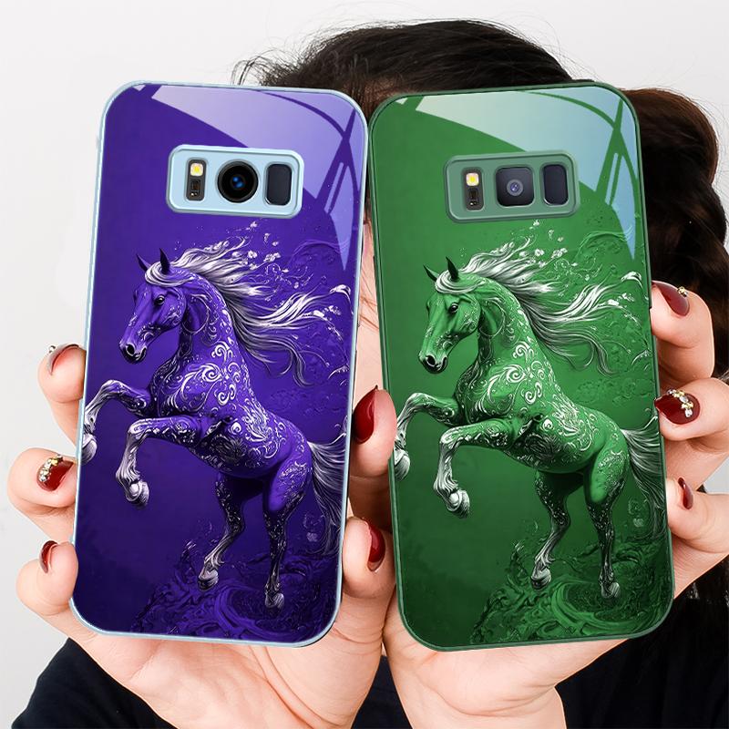 Purple Rhyme White Tianma For Samsung S22 S8 S9 10 20 Ultra S21 Pro S22 Plus S23 FE S24 Ultra S25 Edge S25Ultra Glass Phone Case
