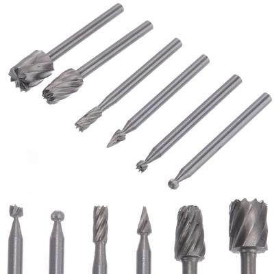 6/12 Stück HSS Fräsbohrer Set Rotierendes Fräswerkzeug CNC Gravur Schleifwerkzeuge Holz Metall Fräser