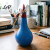 Tierförmige Vase Langer Hals Bunte Hühnerstatue Große Augen Cartoon Har Hahn Vase Pflegeleicht Lustig Außenhahn-förmig für Rasen Hof Büro