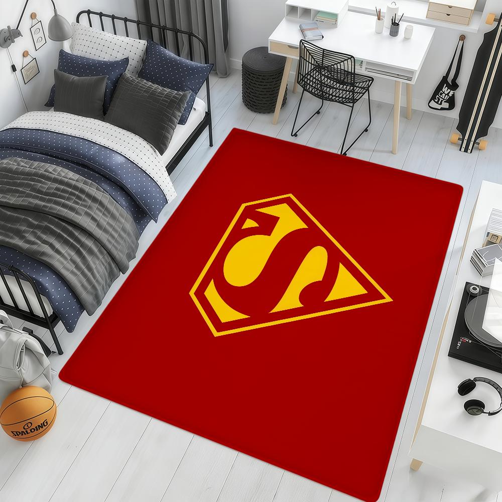Movie S-Superman Logo Cool Art ML Hogar Bedside Rug Kitchen Bath Floor Mat Hallway Balcony Carpet Entrance Doormat Decor Home