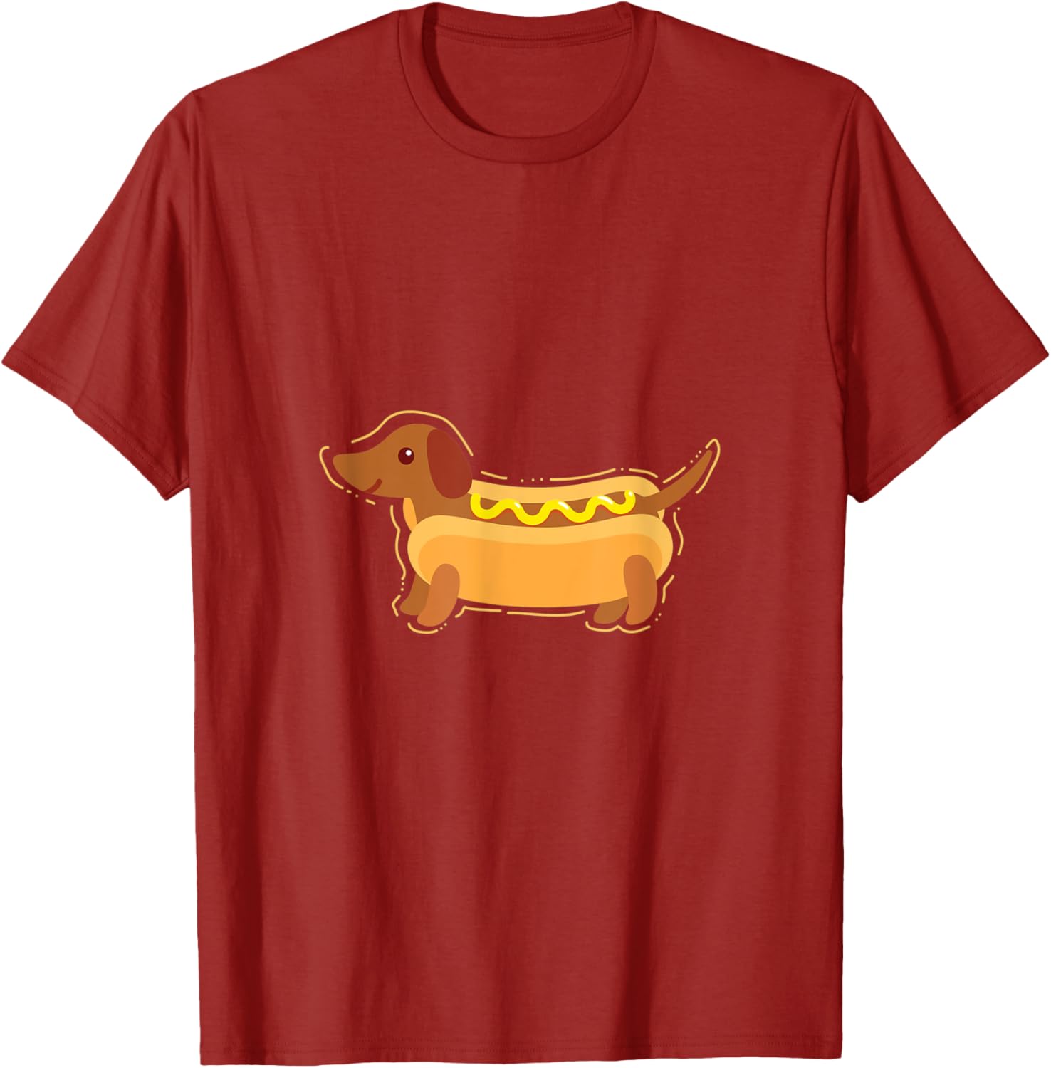 Hot Dog Wiener Dog Dachshund Pun Graphic Tee Casual Cotton Short Sleeve TShirt for Men Women S