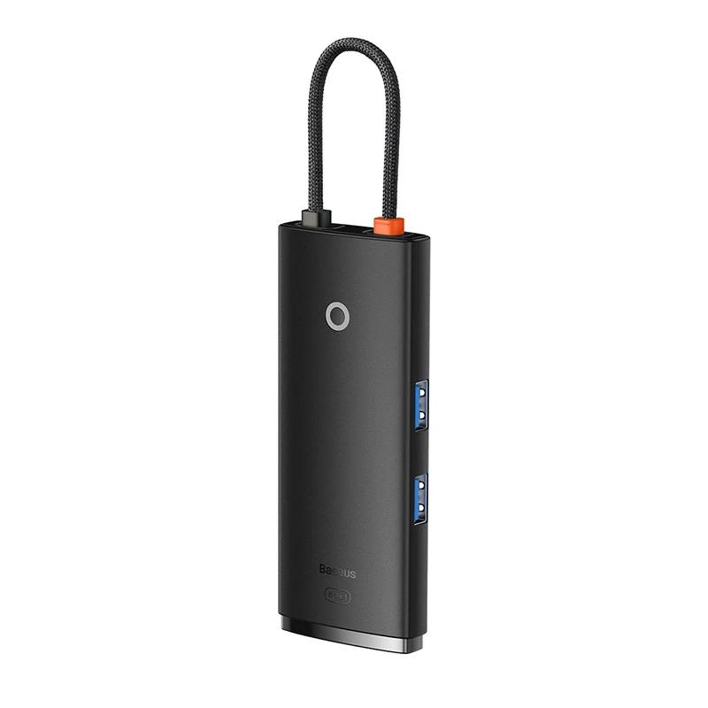 Hub 6W1 Baseus Lite Series Usb-C Do 2X Usb 3.0 + Usb-C Pd + Hdmi + Sd/Tf (Czarny)