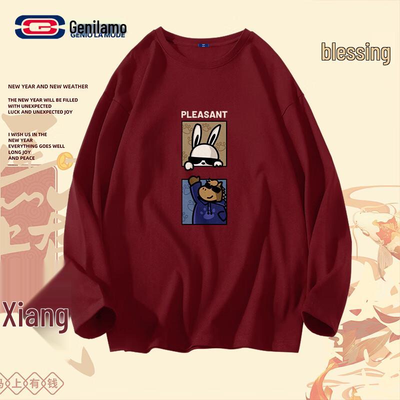 GENIOLAMODE Унисекс футболка с длинным рукавом Год Лошади по китайскому зодиаку 3XL