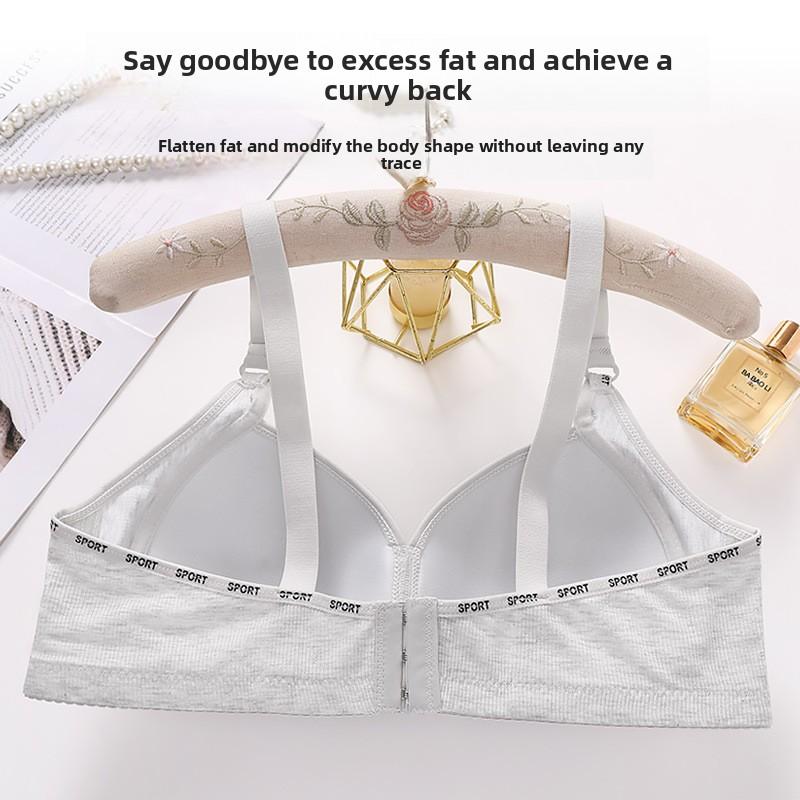 Front Closure Bra for Mature Women Fixed Cup Thin Wireless Shoulder Strap Bra Comfortable Supportive Full Coverage Everyday Underwear