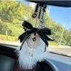 Camellia Scent Car Hanging Ornament, Exquisite Double Sided Bow Pendant, Auto Interior Decoration