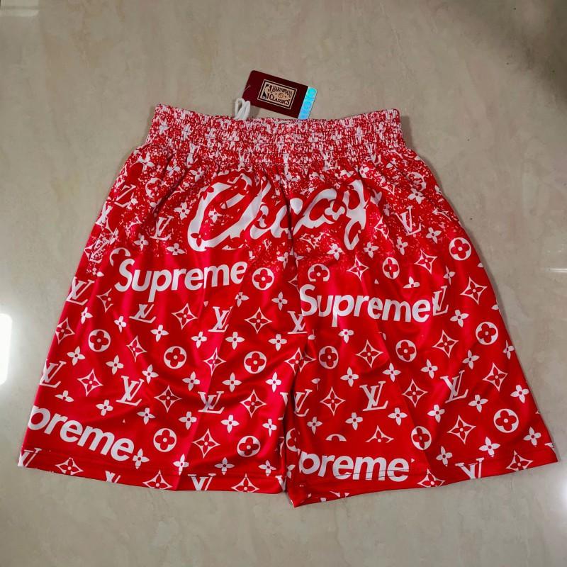 Men Women Basketball Shorts With Colorblock Design Embroidered Pocket Breathable Cotton Sportswear Gym Running Training