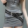 Black Double Buckle Belt Adjustable Elastic Waist Belt Casual Women Waistband for Office or Casual Wear