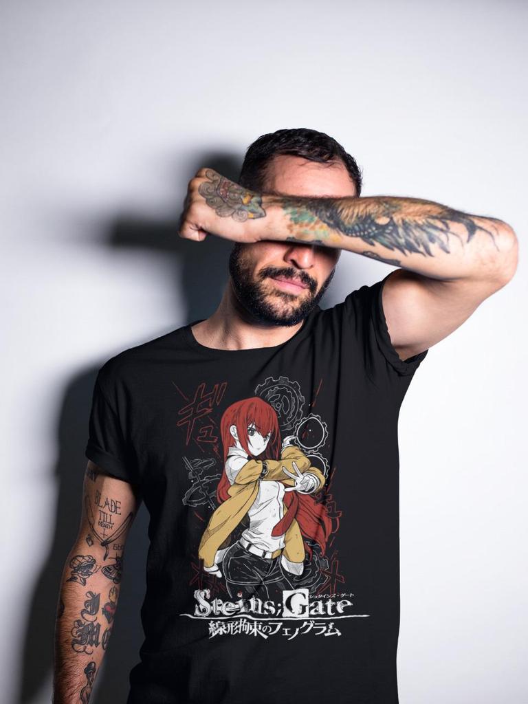 Steins Gate Tshirt Kurisu Makise Girl Kawaii Waifu Anime Tshirt Men and Women Summer Cotton Loose Fashion Top