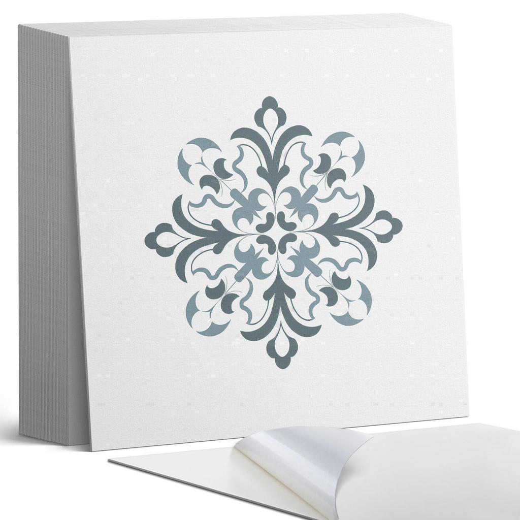 Pack of Vinyl Tiles with Printed Floral Pattern in Symmetry 20x20x20 cm