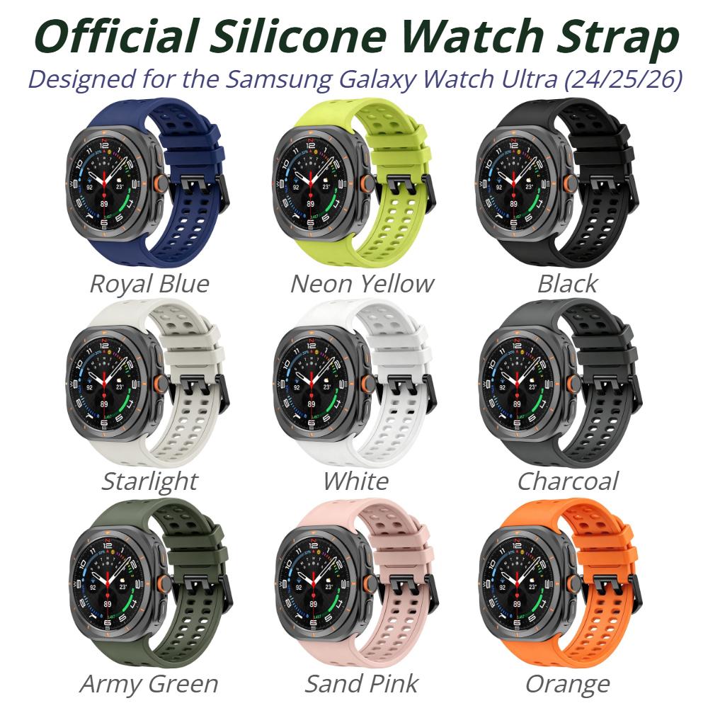 Official Silicone Strap For Samsung Galaxy Watch Ultra 47mm 2026/2025 Sport Marine Band Bracelet for Galaxy Ultra 3/2/1 47mm Wristband