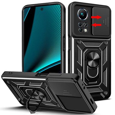 Slide Lens Protective Phone Case For Infinix Note 11 Pro Case Ring Stand Cover for Infinix Note 11 Note11 Pro  Shockproof Armor Phone Cases