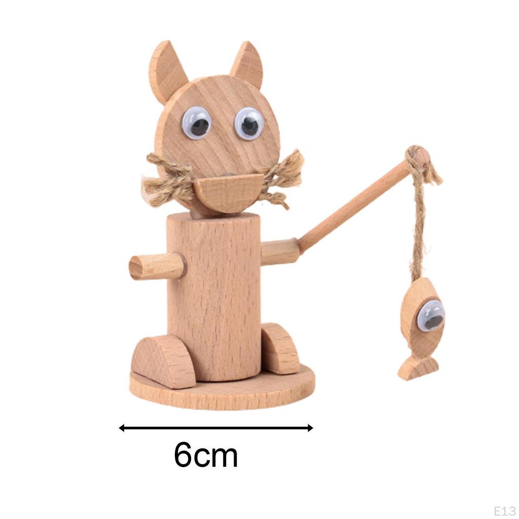 DIY Wooden Animal Decoration Educational Toys Fine Motor Skills Wood Crafts for Kids Small Animals