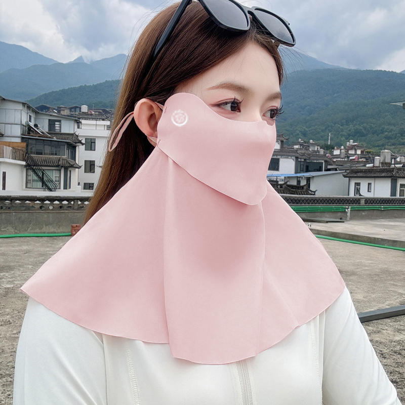 3D 360° Face Neck Cover Cool Balaclava Scarf Ice Silk UPF50+ UV Protection Mask for Women Summer Outdoor Cycling Hiking