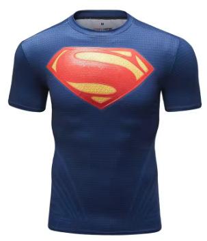 Men's Short Sleeve Sports T-Shirt Workout 3D Compression Quick Drying Training Men's Running Gym Fitness Top