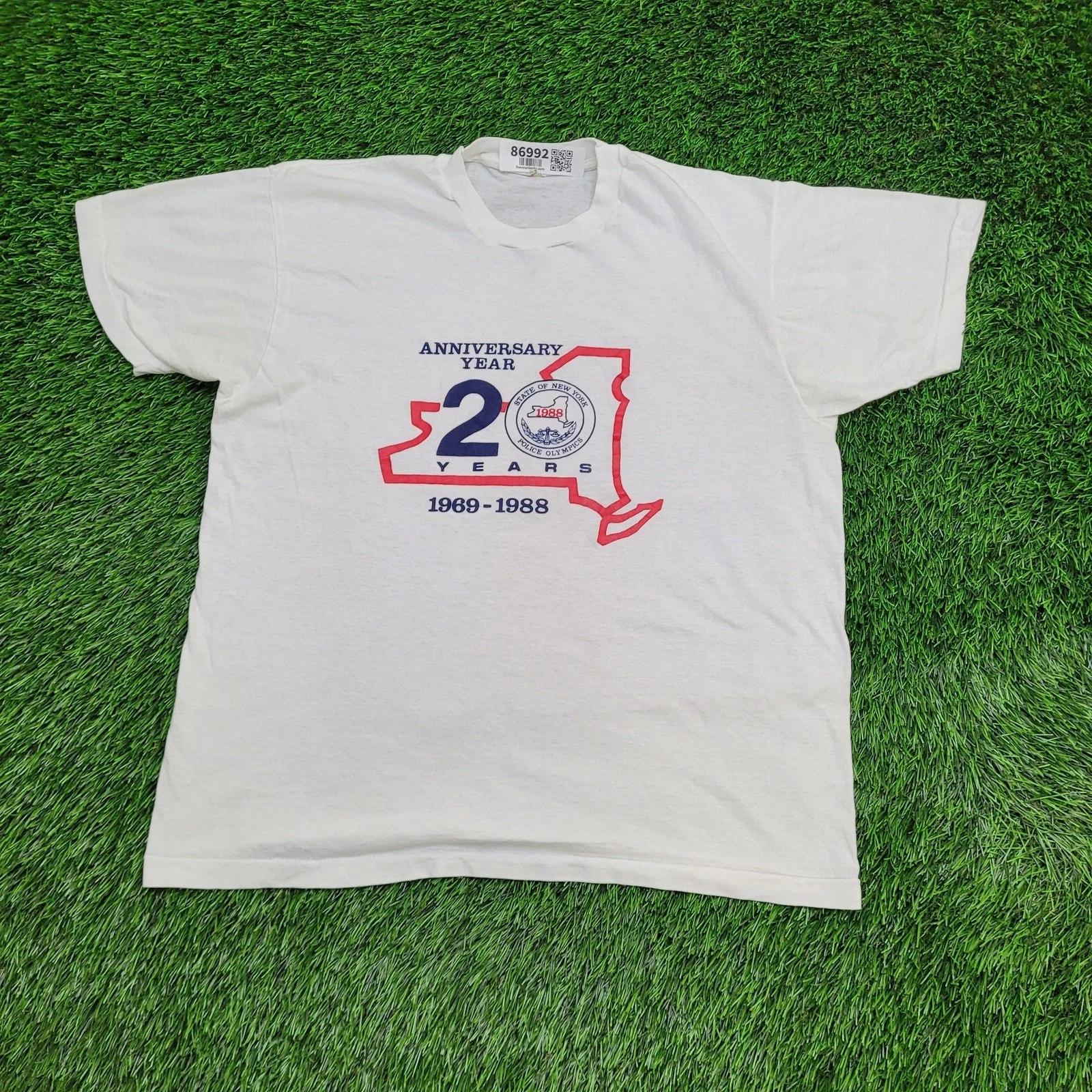 

Vintage 1988 New-York Police-Olympics Shirt Medium 20x24 White 4XL