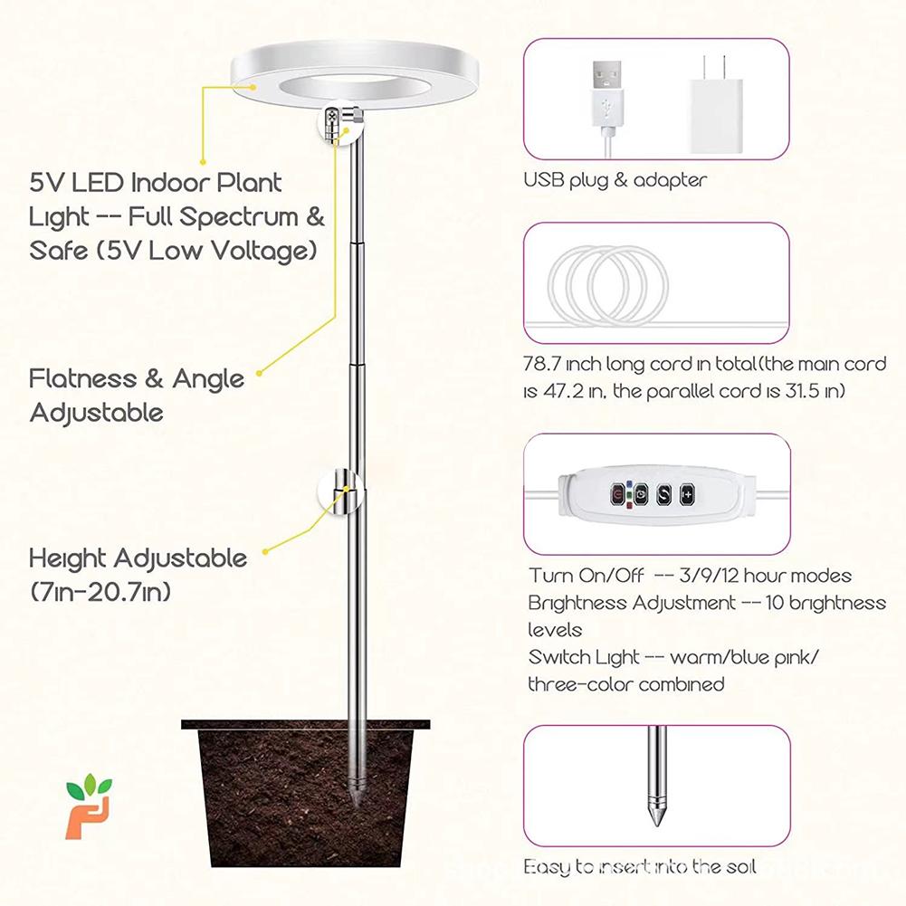 LED Grow Light Full Spectrum Plant Light Height Adjustable Retractable Small Potting Supplement Light Timing for Indoor Plants