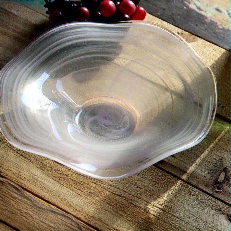 Kreative Obstschale, Serviertablett, Wohnzimmer- und Couchtischdekoration, streng ausgewähltes Designer-Modernes Glas-Salat- und Desserttablett