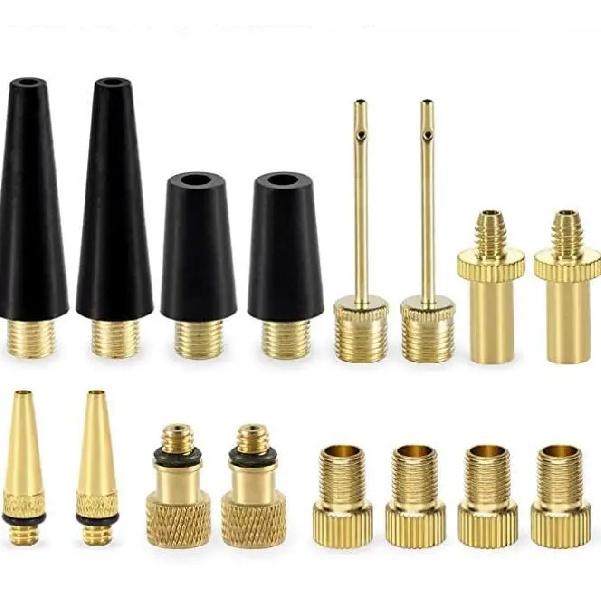 NEW 20/26/46pcs Copper Bicycle Valve Adapter Set Bike Tire Pump Adapter Kit Inflator Pump Accessory 16PCS