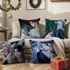 Chinese Classical Handsome Wu Xin Man Pillow Case Silky Elegant Comfort Sofa Bed  Invisible Zipper Beach Pillowcase