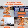VEVOR Hydraulic Lift Table Cart, 770lbs Capacity 59" Lifting Height, Manual Double Scissor Lift Table with 4 Wheels and Non-slip Pad