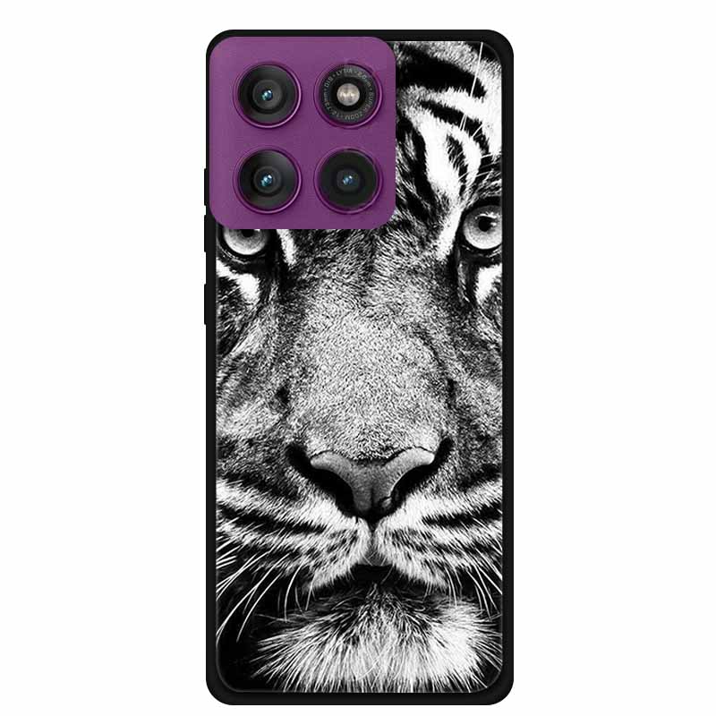 For Motorola Edge 60 Pro 5G Case Edge60 Pro Phone Case Tiger Black Silicone Soft Back Cover For Motorola Edge 60 Pro Case Coque