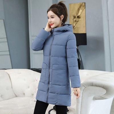 Winter Lange Mit Kapuze Jacke Frauen Einfarbig Volle Hülse Zipper Verdicken Warme Tasche Daunenmantel