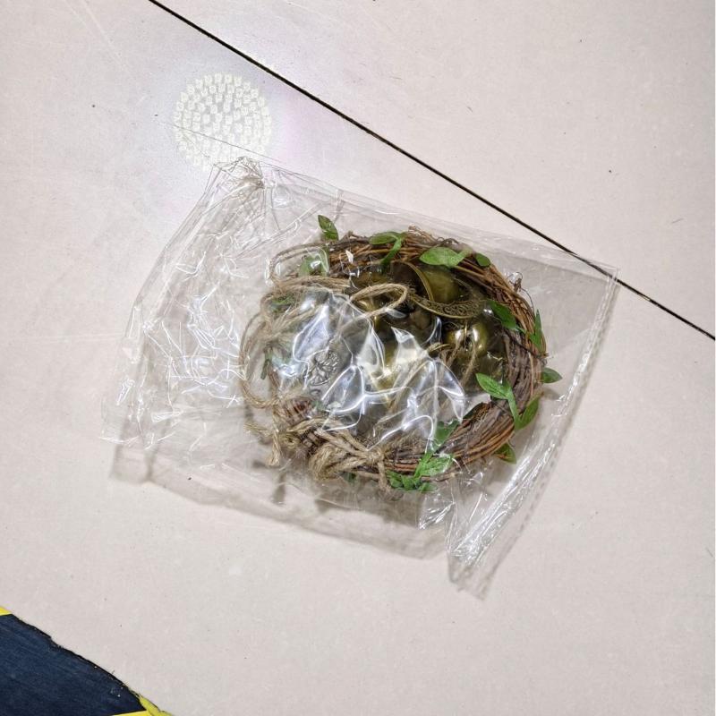 Door Hanging Key Bell Pendant Home Decor Rattan Wreath Rope for Porch Entryway Housewarming Gift