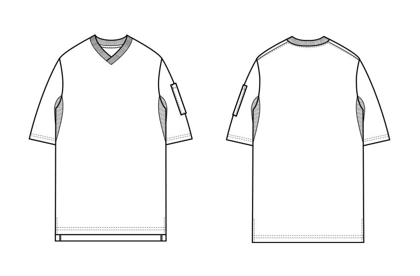 Seven Uniform CU1964-3 Ivory Small V-Neck Short Sleeve T-Shirt