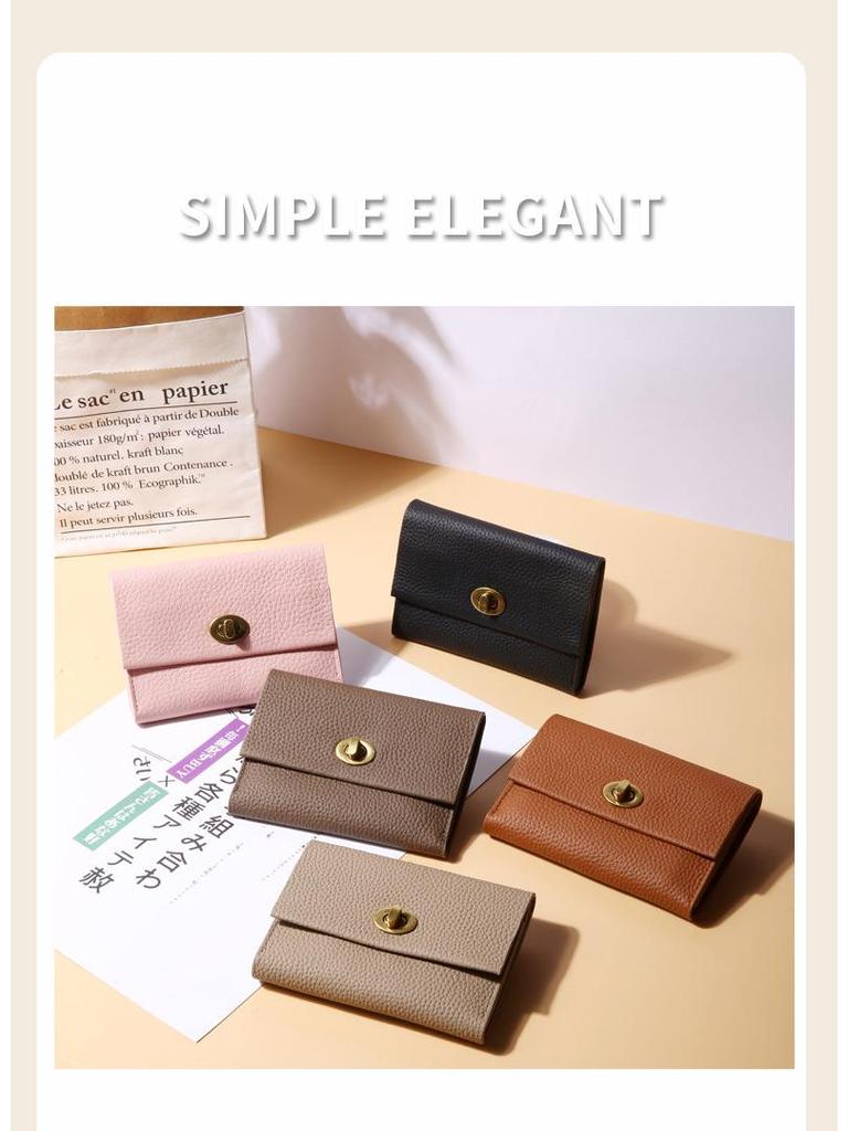 2024 Koreanischer Stil Echtes Leder Multifunktionale Geldbörse: Kompaktes Retro Kartenetui & Münzfach