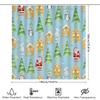 Christmas Shower Curtain With Festive Print Waterproof Fabric, Santa Claus Snowman Design For Bathroom Decorations In Multicolor