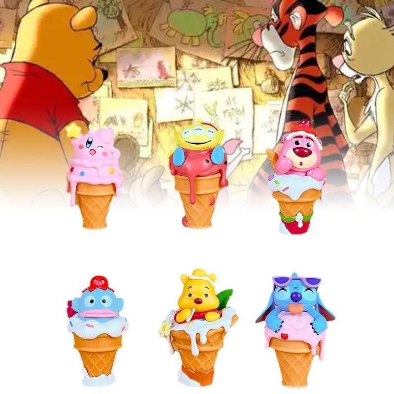 Adorable Disney Winnie The Pooh Strawberry Ice Cream Cosplay Doll Set 9.5cm Pvc