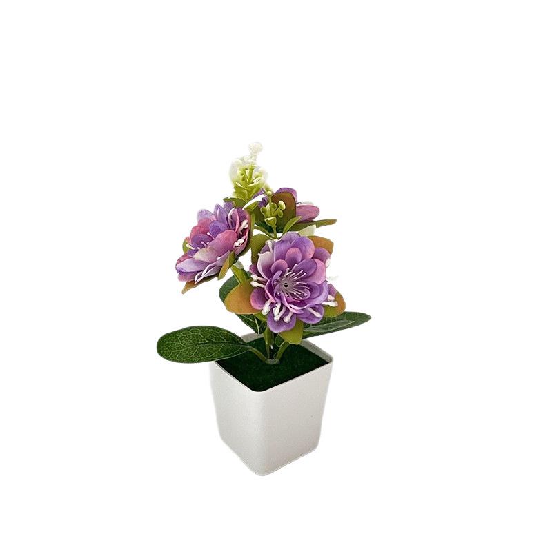 Miniature Chrysanthemum Bonsai Prop - Artificial Flower Decoration for Photography