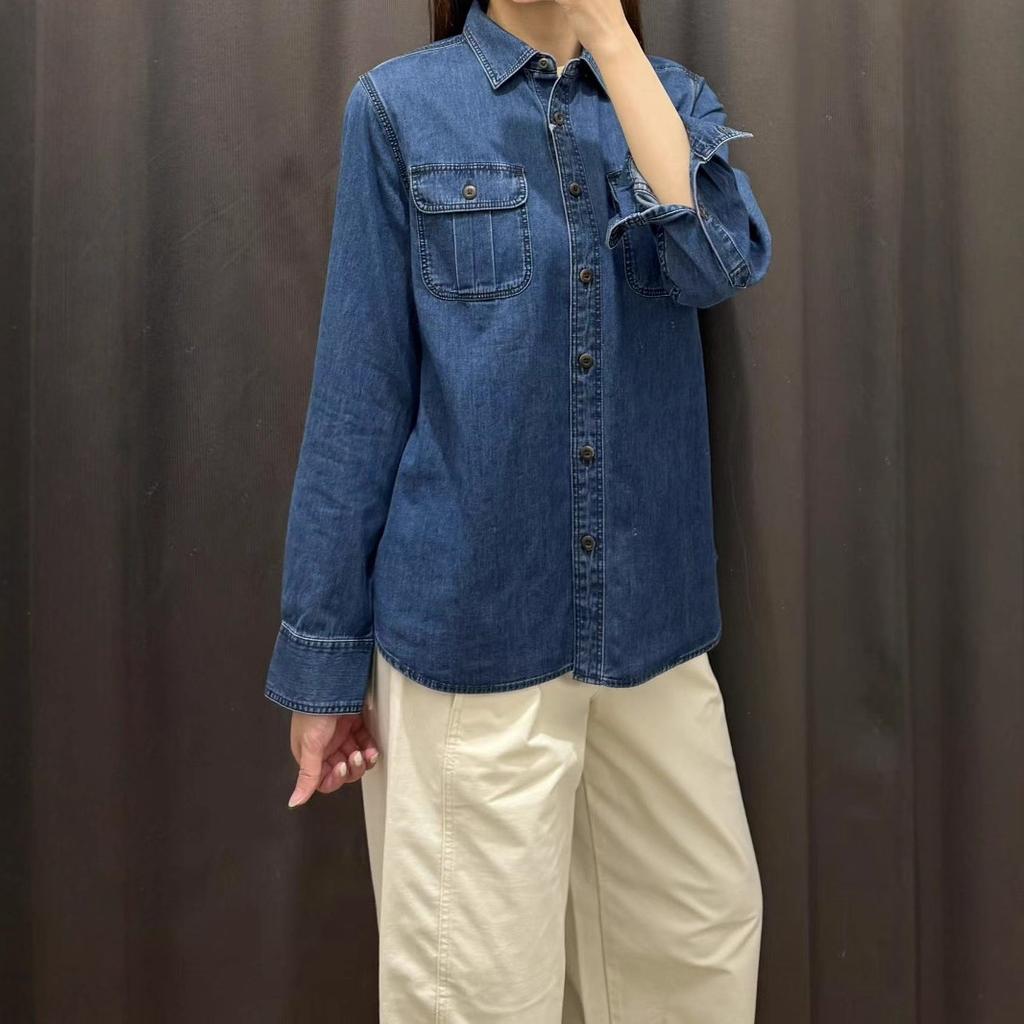 Autumn Women's Denim Tooling Shirt Long Sleeve Washed Shirt Air Conditioning Shirt Casual Jacket 179179 181111