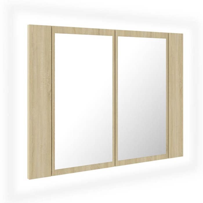 VidaXL Armoire à miroir à LED de bain Chêne sonoma 60x12x45 Acrylique 804959